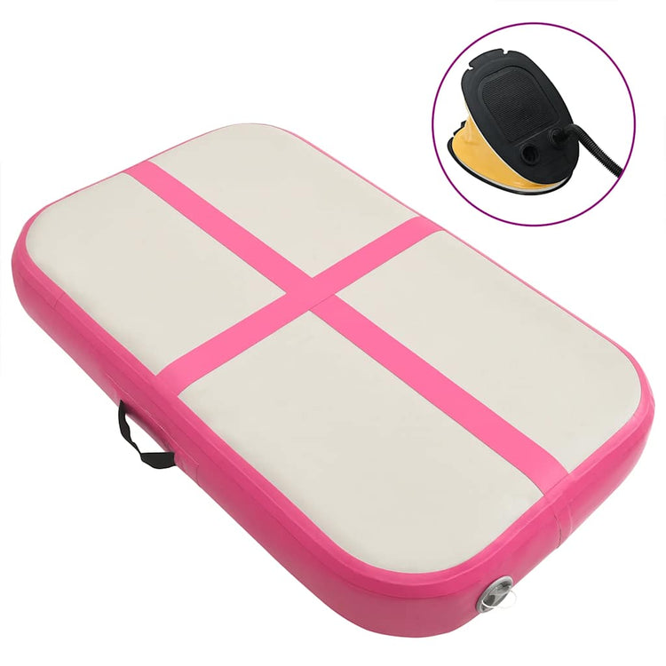 Mat de gymnastique Vidaxl avec pompe gonflable 60x100x15 cm PVC rose