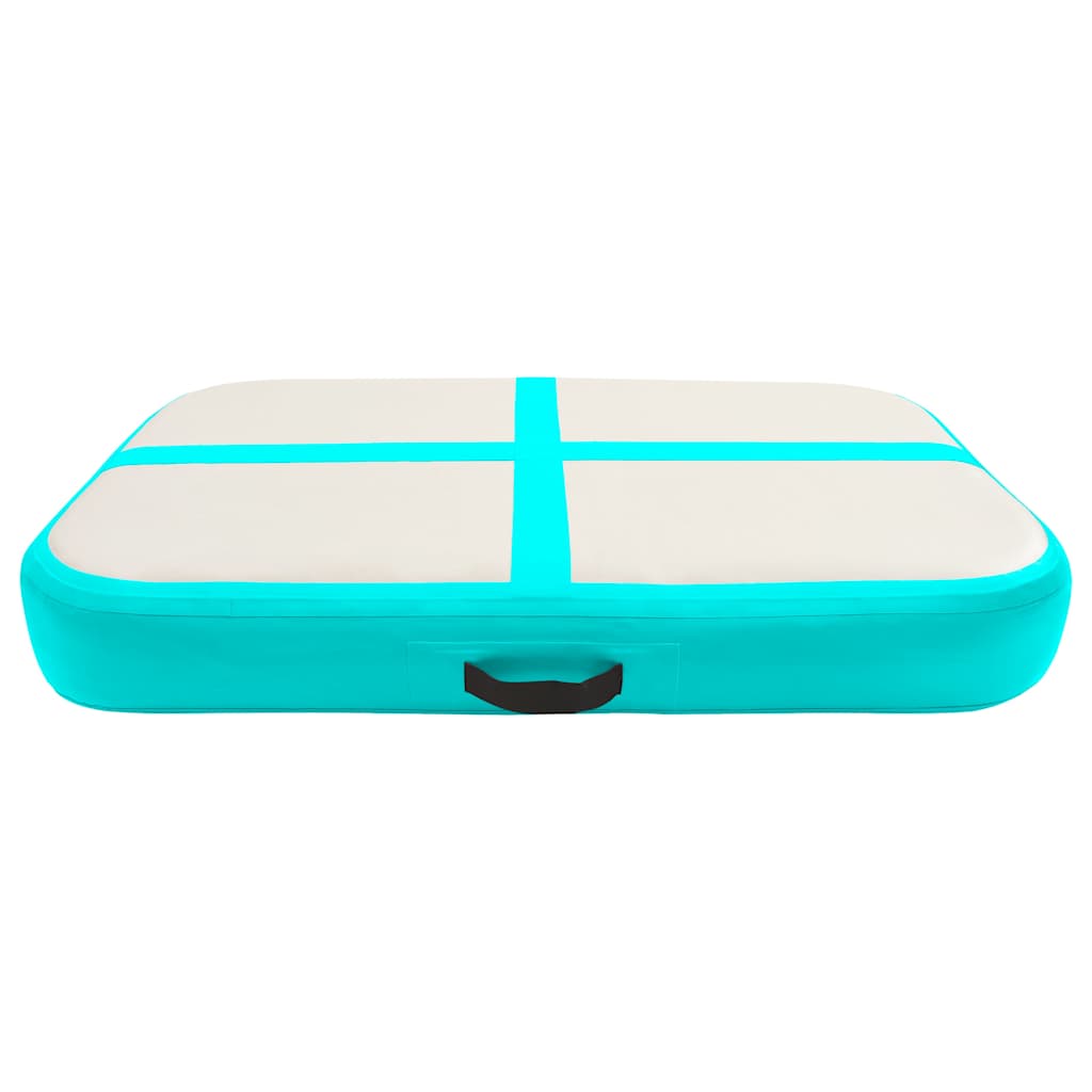 Mat de gymnastique Vidaxl avec pompe gonflable 60x100x15 cm vert PVC