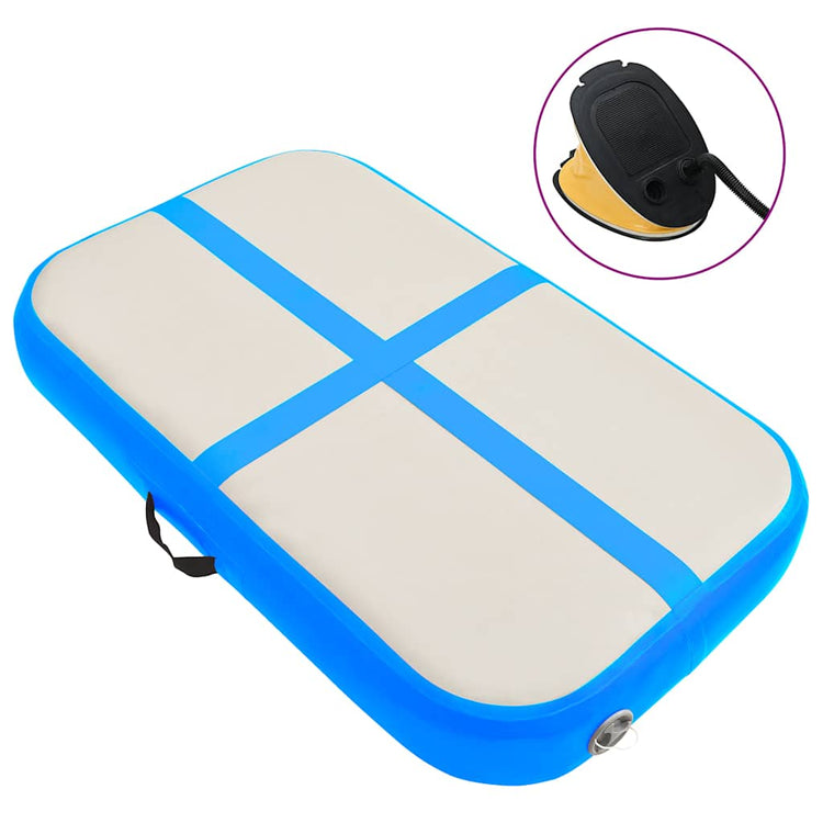 Mat de gymnastique Vidaxl avec pompe gonflable 60x100x20 cm PVC bleu