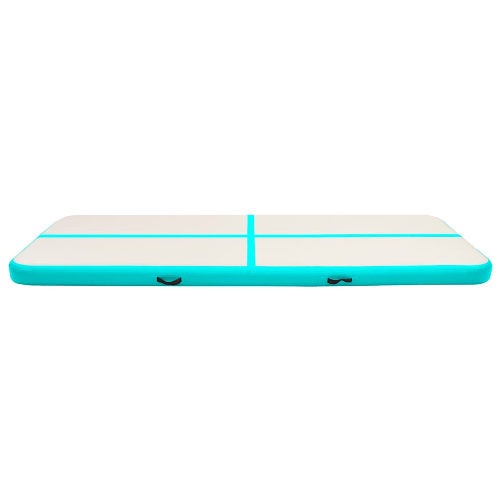 Mat de gymnastique Vidaxl avec pompe gonflable 300x100x15 cm vert PVC