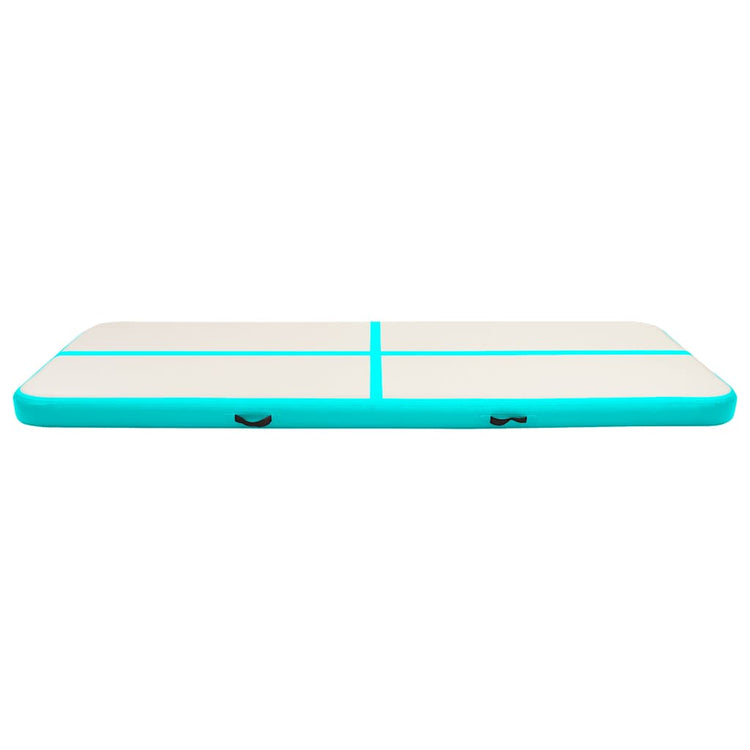 Mat de gymnastique Vidaxl avec pompe gonflable 300x100x15 cm vert PVC