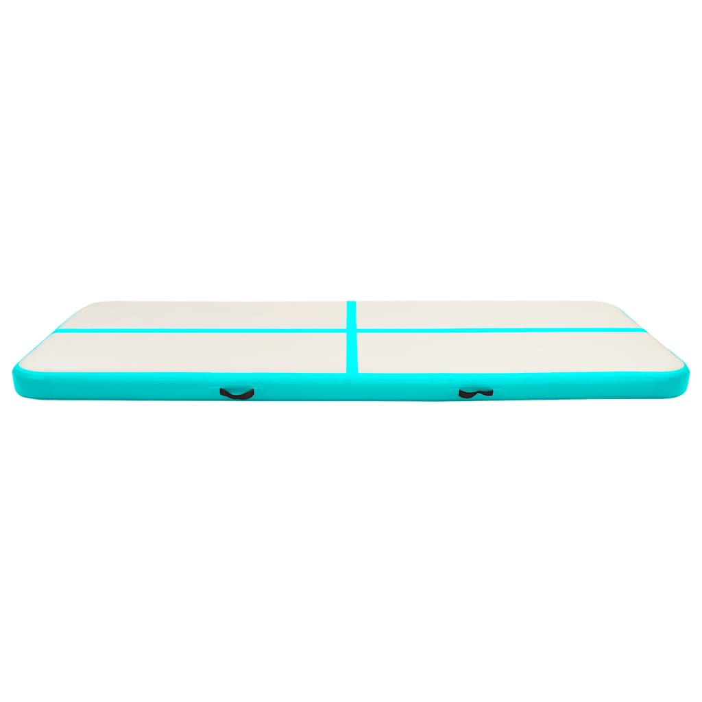 Mat de gymnastique Vidaxl avec pompe gonflable 400x100x15 cm vert PVC