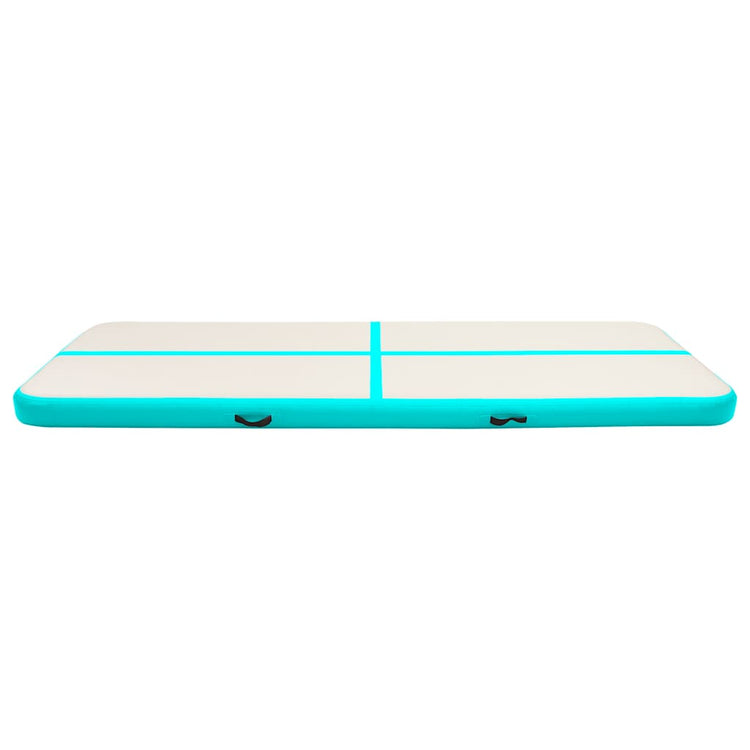 Mat de gymnastique Vidaxl avec pompe gonflable 500x100x15 cm vert PVC