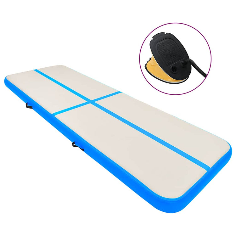 Mat de gymnastique Vidaxl avec pompe gonflable 800x100x15 cm en PVC bleu