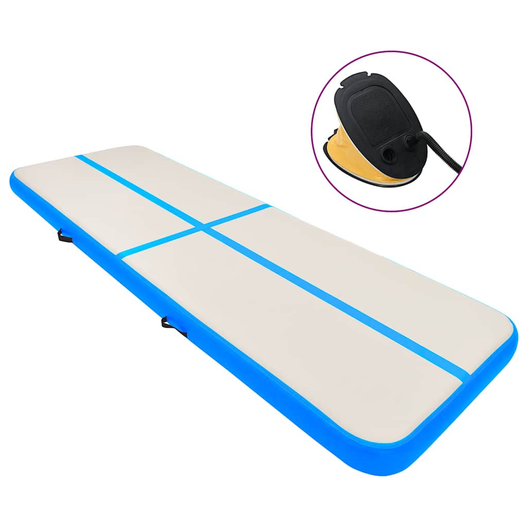 Mat de gymnastique Vidaxl avec pompe gonflable 300x100x20 cm en PVC bleu