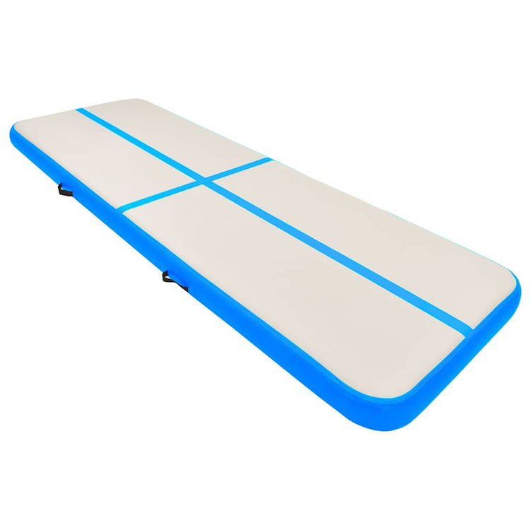 Mat de gymnastique Vidaxl avec pompe gonflable 300x100x20 cm en PVC bleu
