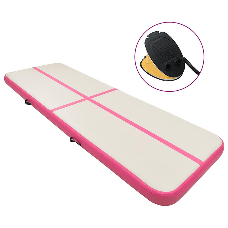 Mat de gymnastique Vidaxl avec pompe gonflable 500x100x20 cm PVC rose