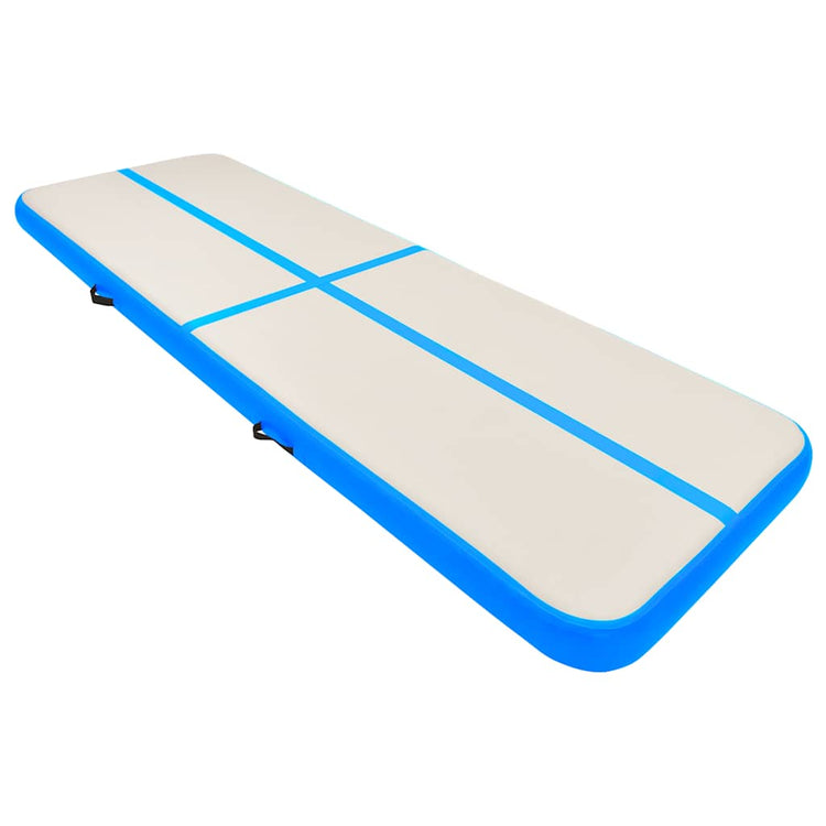 Mat de gymnastique Vidaxl avec pompe gonflable 500x100x20 cm en PVC bleu