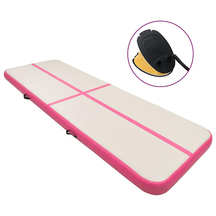Mat de gymnastique Vidaxl avec pompe gonflable 800x100x20 cm PVC rose