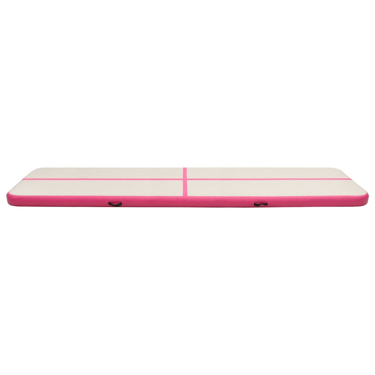 Mat de gymnastique Vidaxl avec pompe gonflable 800x100x20 cm PVC rose