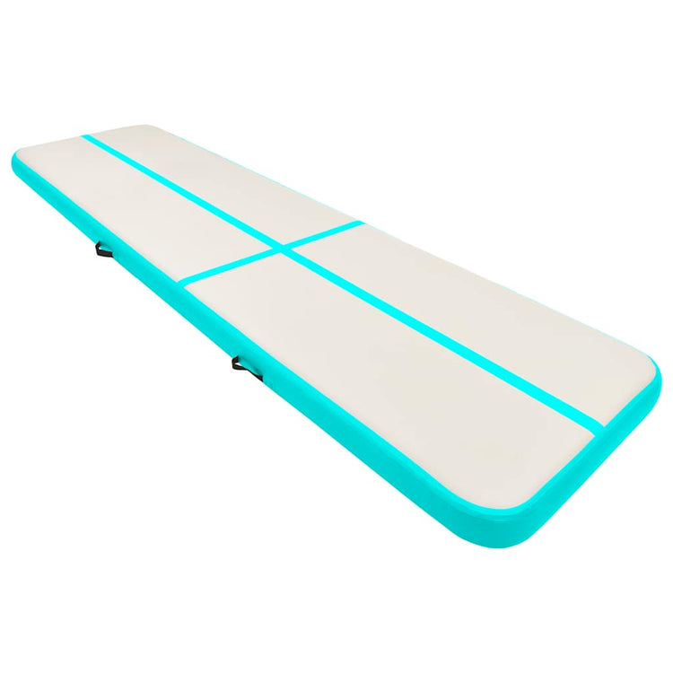 Mat de gymnastique Vidaxl avec pompe gonflable 800x100x20 cm en PVC vert