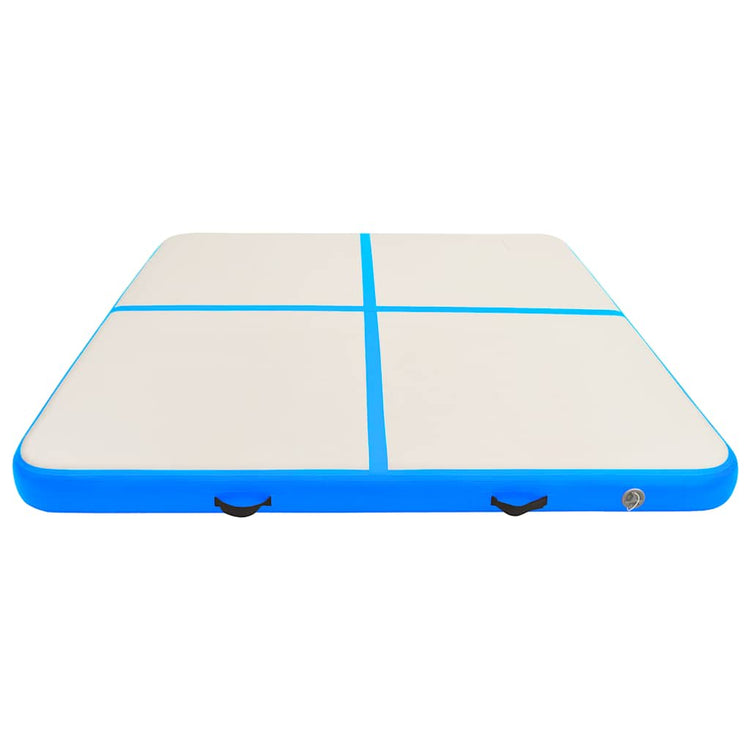 Mat de gymnastique Vidaxl avec pompe gonflable 200x200x10 cm PVC bleu