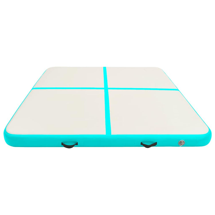 Mat de gymnastique Vidaxl avec pompe gonflable 200x200x10 cm en PVC vert