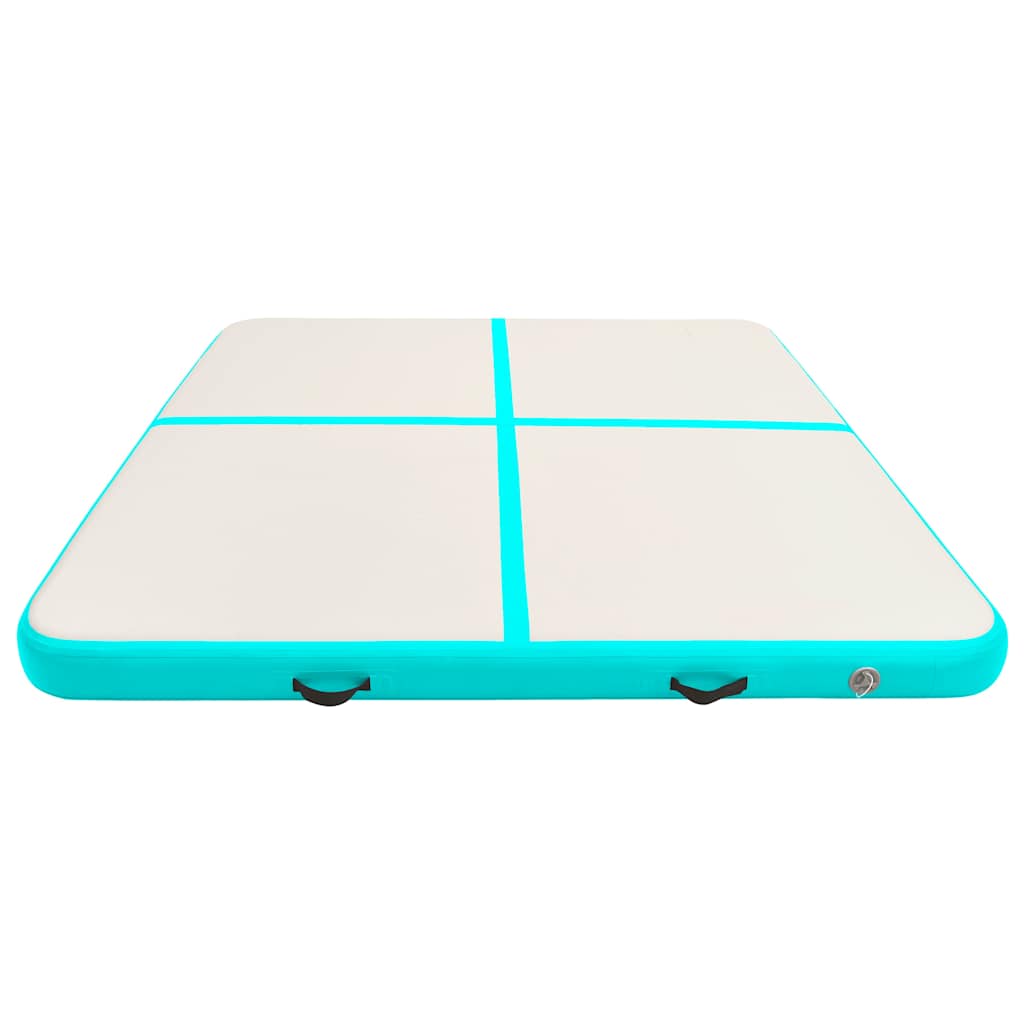 Mat de gymnastique Vidaxl avec pompe gonflable 200x200x20 cm en PVC vert