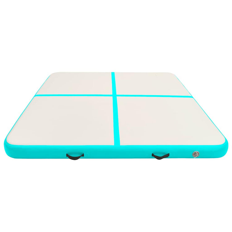 Mat de gymnastique Vidaxl avec pompe gonflable 200x200x20 cm en PVC vert
