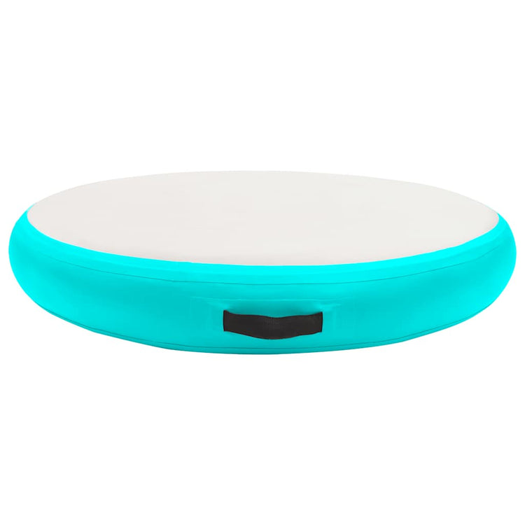 Mat de gymnastique Vidaxl avec pompe gonflable 100x100x15 cm en PVC vert