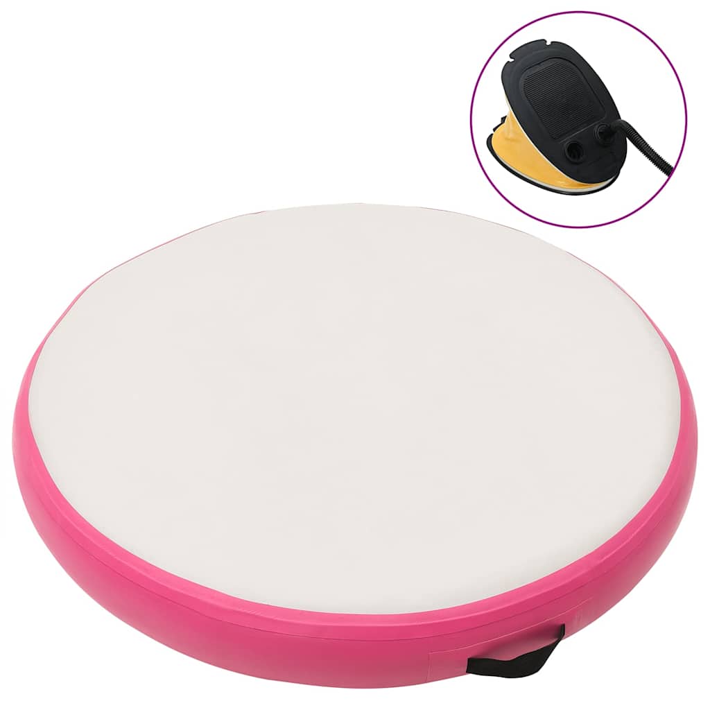 Mat de gymnastique Vidaxl avec pompe gonflable 100x100x20 cm PVC rose