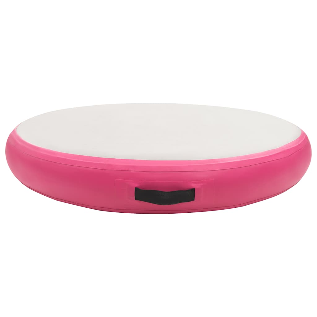 Mat de gymnastique Vidaxl avec pompe gonflable 100x100x20 cm PVC rose
