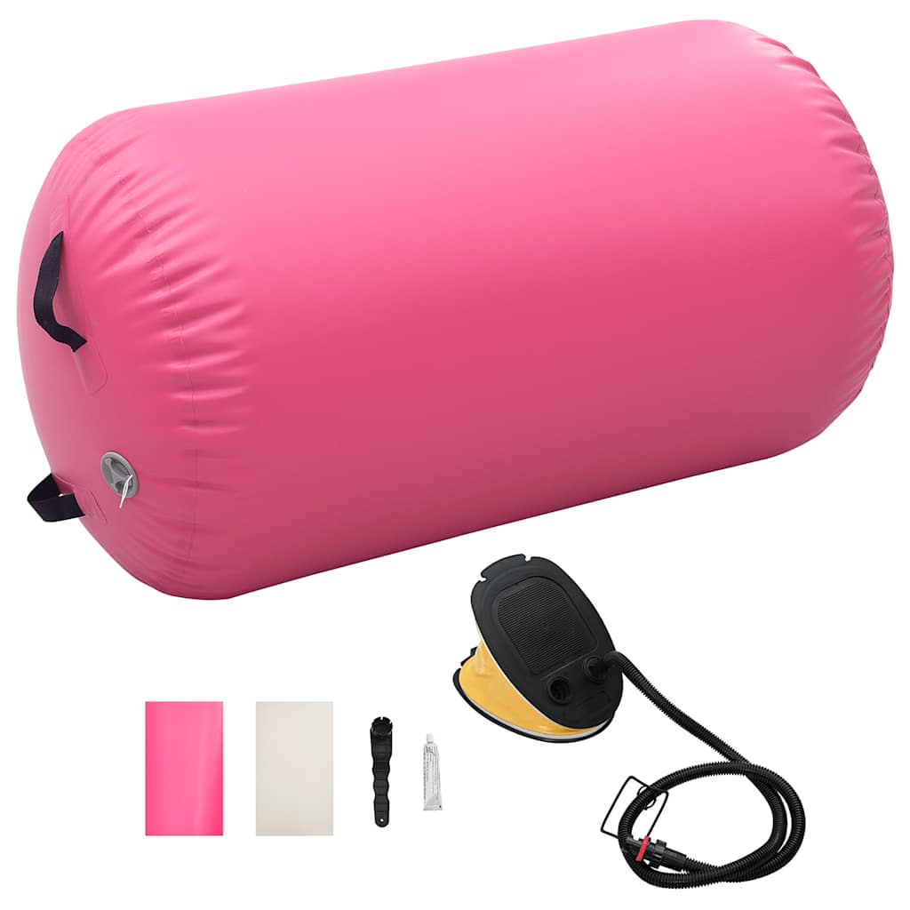 Rôle de la gymnastique Vidaxl avec pompe gonflable 100x60 cm PVC rose