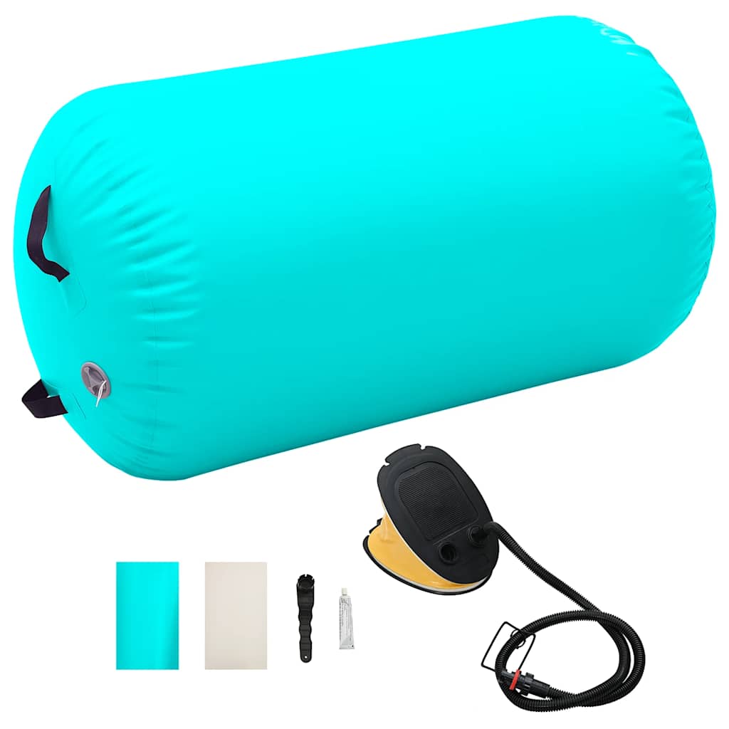 Rôle de la gymnastique Vidaxl avec pompe gonflable 100x60 cm en PVC vert
