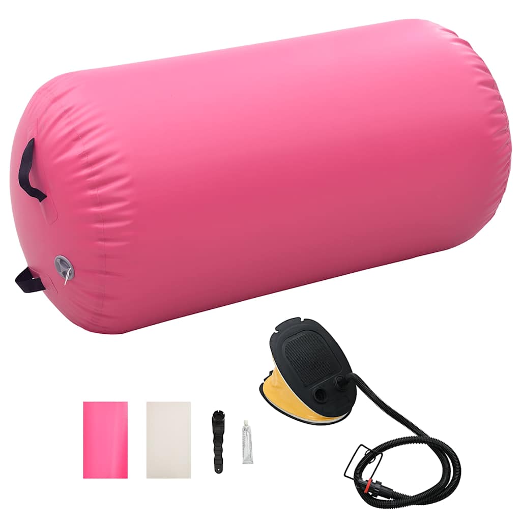 Rôle de la gymnastique Vidaxl avec pompe gonflable 120x75 cm PVC rose