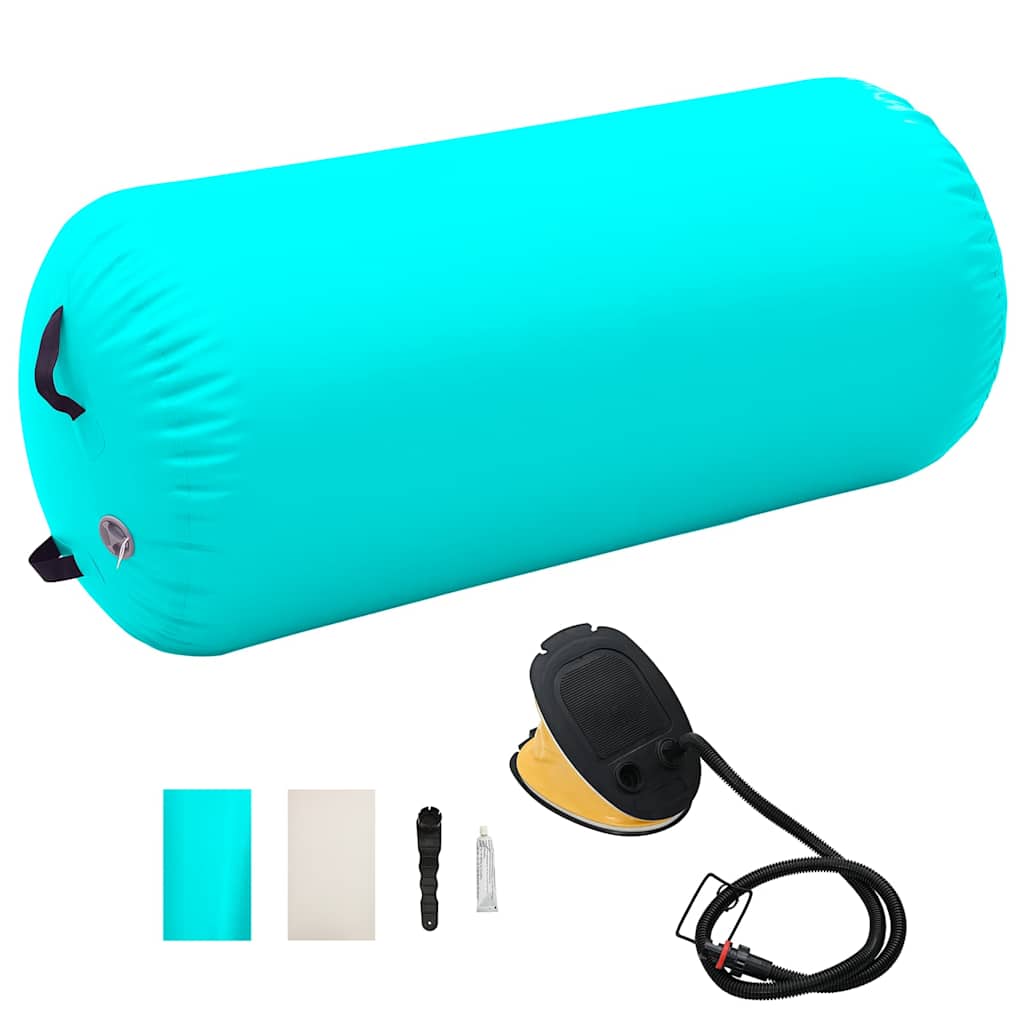 Rôle de la gymnastique Vidaxl avec pompe gonflable 120x75 cm en PVC vert