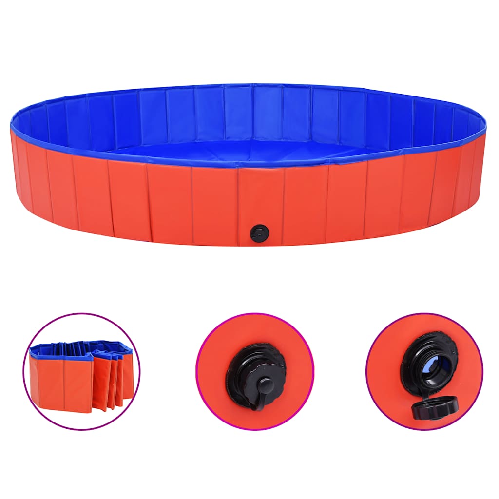Vidaxl chien piscine pliable 200x30 cm en PVC rouge