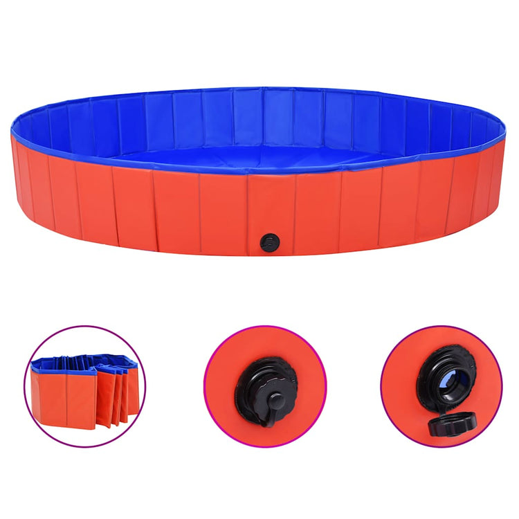 Vidaxl chien piscine pliable 200x30 cm en PVC rouge