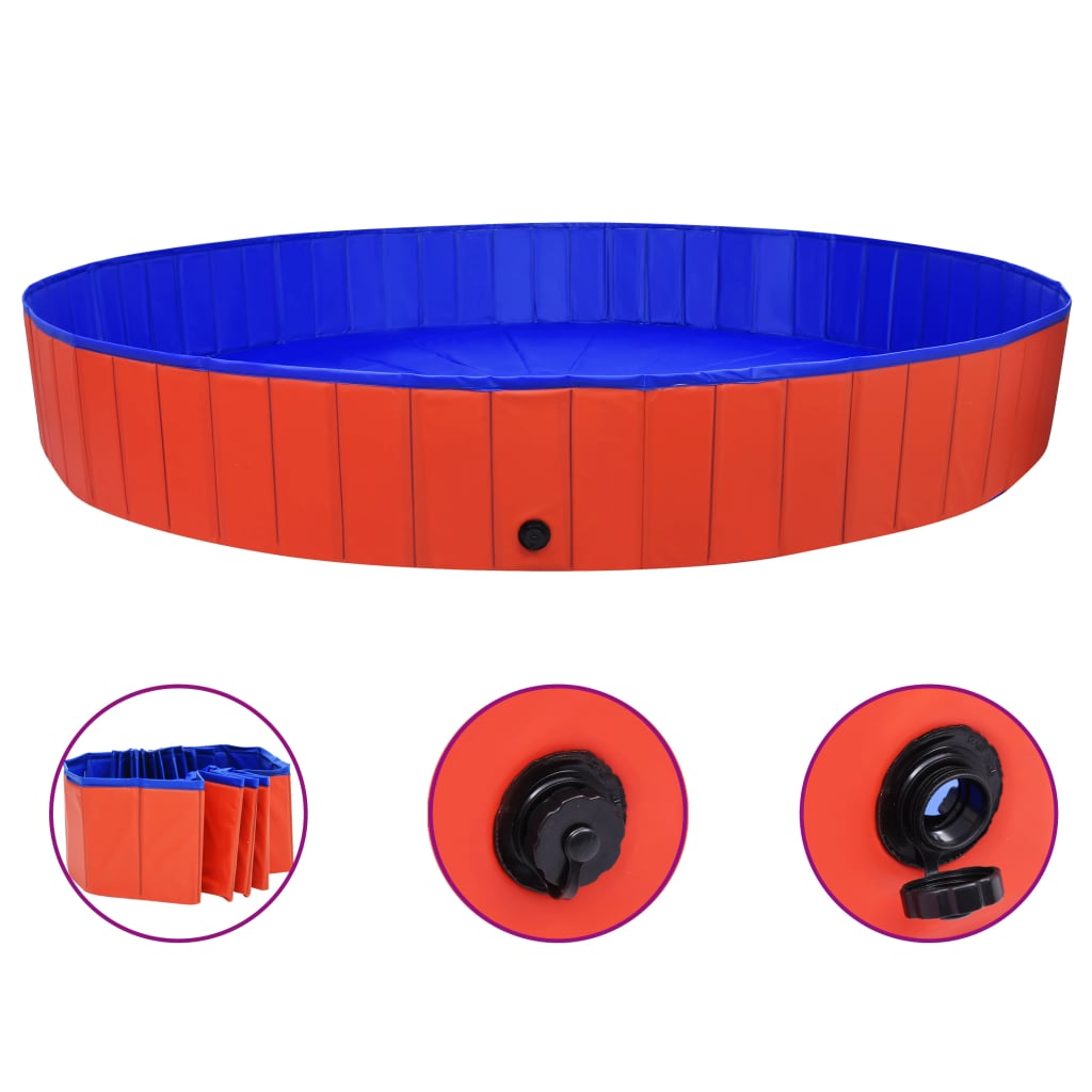 Vidaxl chien piscine pliable 300x40 cm PVC rouge