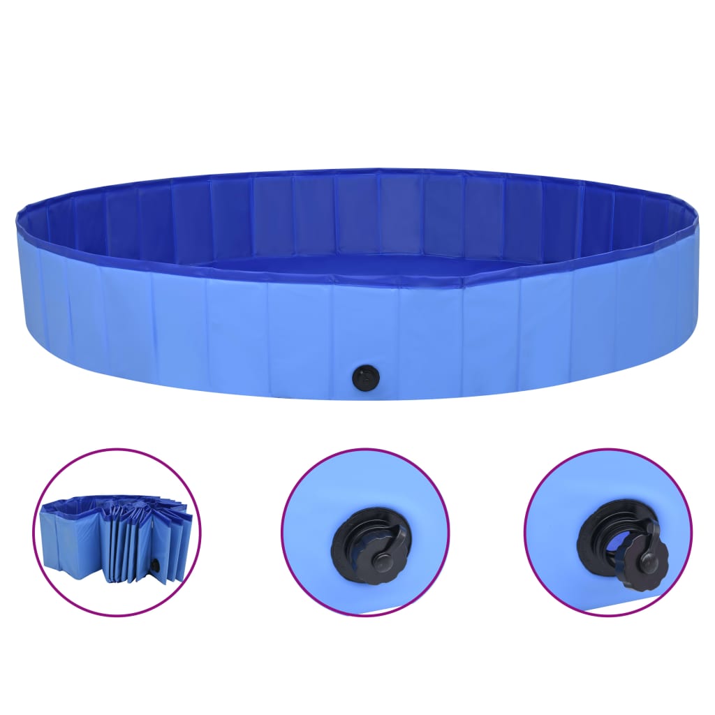 Vidaxl chien piscine pliable 200x30 cm PVC bleu