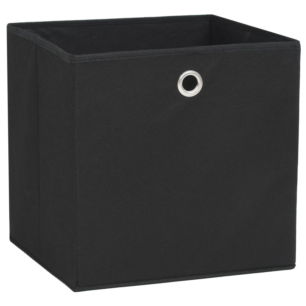 Boîtes de rangement Vidaxl 4 PCS 28X28X28 CM Tissu non tissé noir