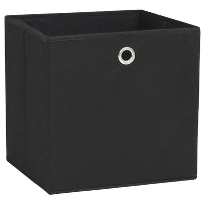 Boîtes de rangement Vidaxl 4 PCS 28X28X28 CM Tissu non tissé noir