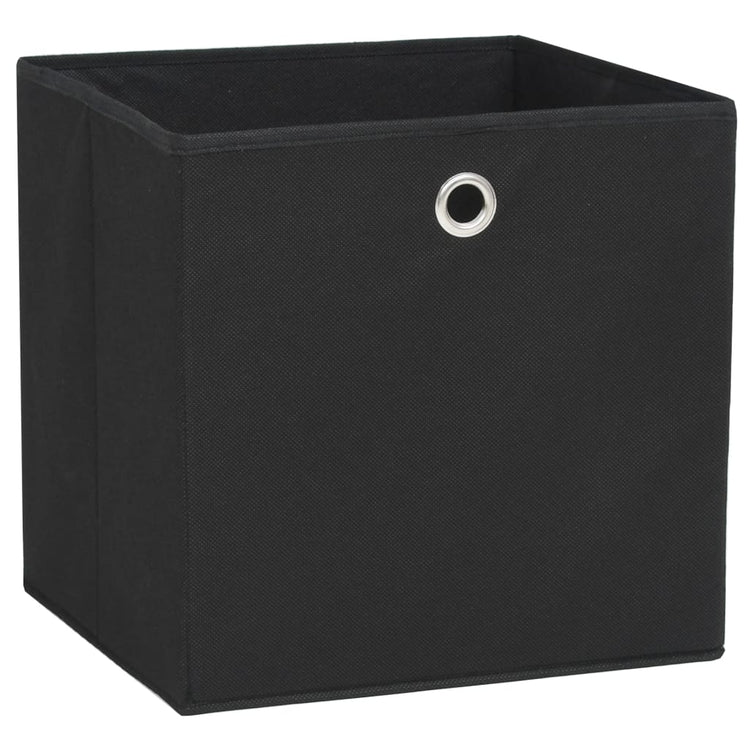 Boîtes de rangement Vidaxl 4 PCS 28X28X28 CM Tissu non tissé noir