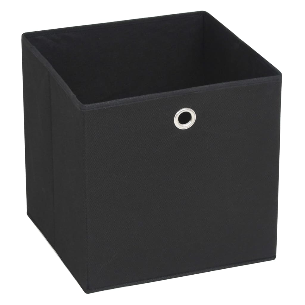 Boîtes de rangement Vidaxl 4 PCS 28X28X28 CM Tissu non tissé noir
