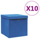 Vidaxx boîtes de rangement avec couvercle 4 pcs 28x28x28 cm bleu
