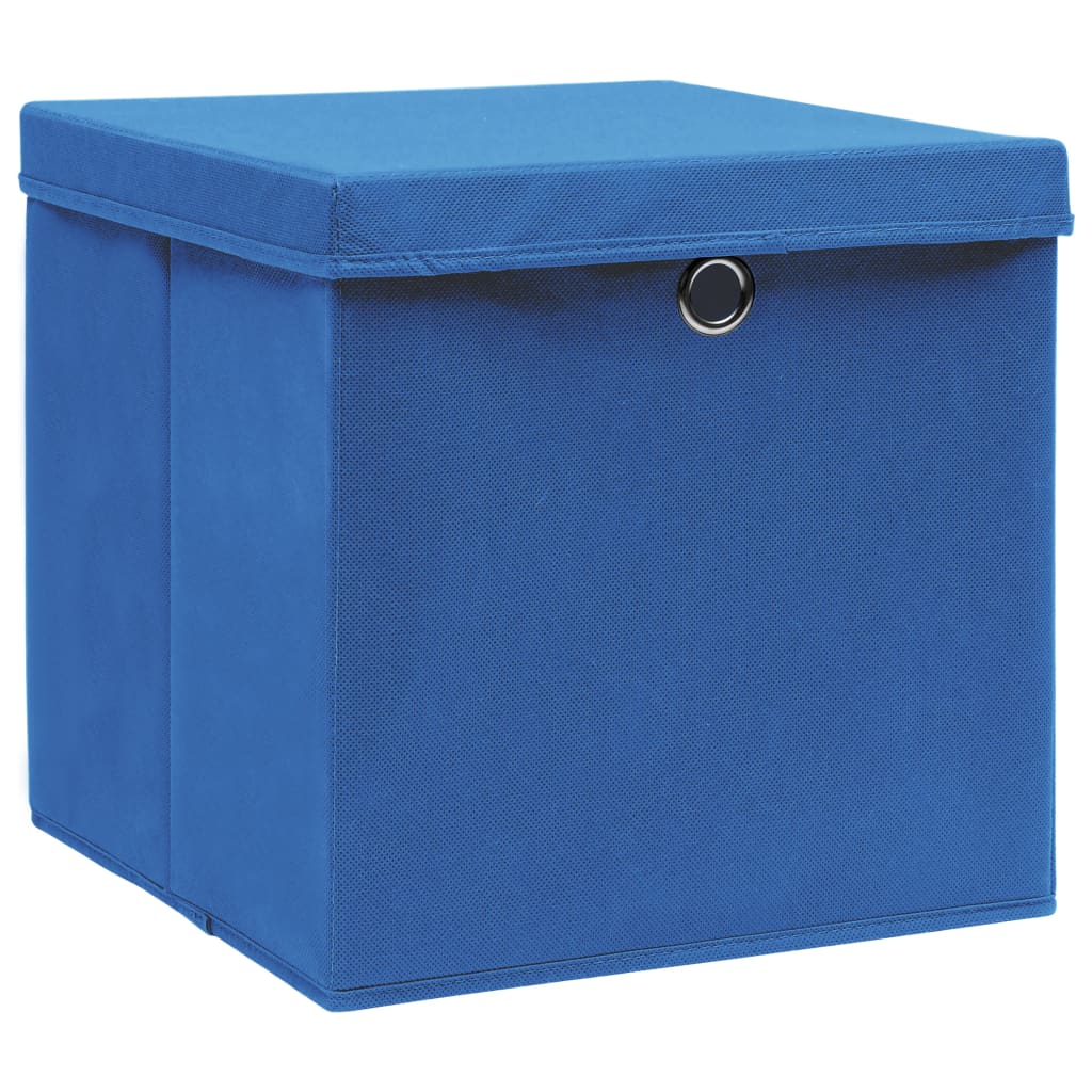Vidaxx boîtes de rangement avec couvercle 4 pcs 28x28x28 cm bleu