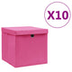 Boîtes de rangement Vidaxl avec couvercle 10 ST 28X28X28 cm rose