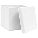 Boîtes de stockage Vidaxl avec couvercle 4 PCS 28x28x28 cm blanc - afbeelding 3