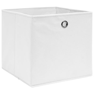 Boîtes de rangement Vidaxl 10 PCS 28X28X28 CM Tissu non tissé blanc