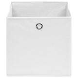 Boîtes de rangement Vidaxl 10 PCS 28X28X28 CM Tissu non tissé blanc - afbeelding 3