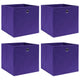 Boîtes de rangement Vidaxl 4 PCS 28X28X28 CM Tissu non tissé violet