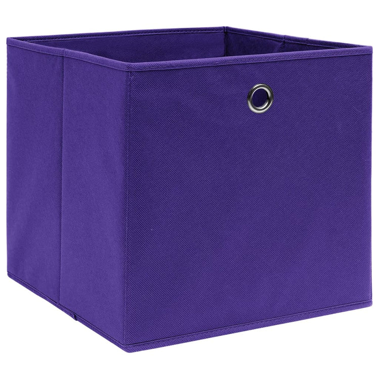 Boîtes de rangement Vidaxl 4 PCS 28X28X28 CM Tissu non tissé violet