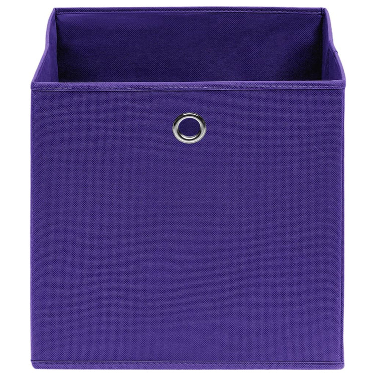 Boîtes de rangement Vidaxl 4 PCS 28X28X28 CM Tissu non tissé violet
