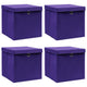 Boîtes de stockage Vidaxl avec couvercle 4 PCS 28x28x28 cm violet