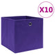 Boîtes de rangement Vidaxl 10 PCS 28X28X28 CM Tissu non tissé violet