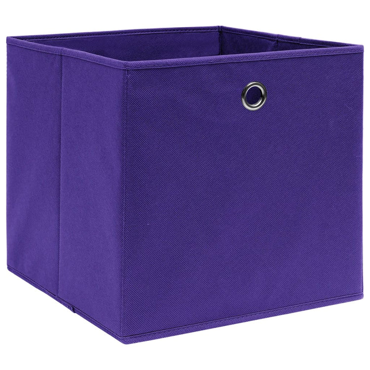 Boîtes de rangement Vidaxl 10 PCS 28X28X28 CM Tissu non tissé violet