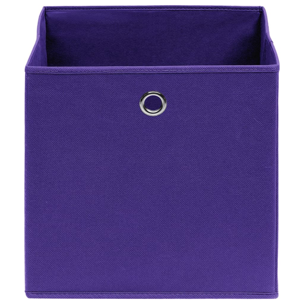 Boîtes de rangement Vidaxl 10 PCS 28X28X28 CM Tissu non tissé violet