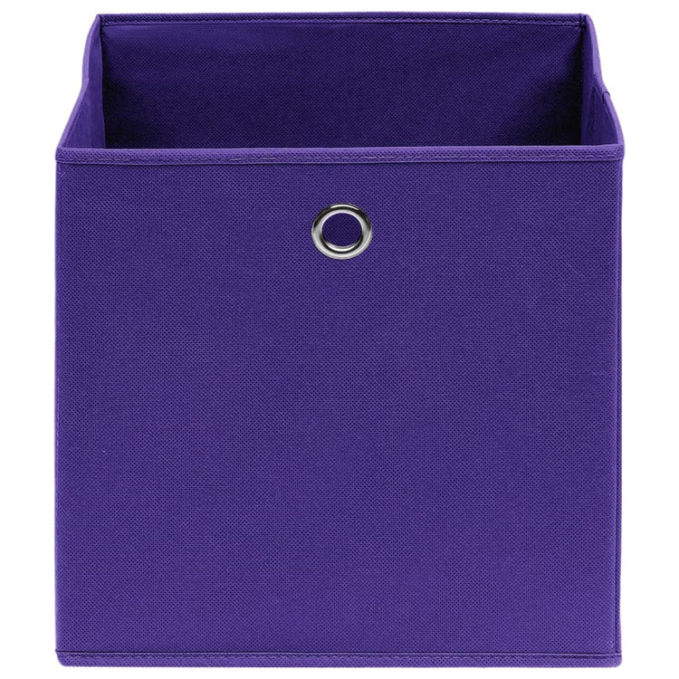 Boîtes de rangement Vidaxl 10 PCS 28X28X28 CM Tissu non tissé violet