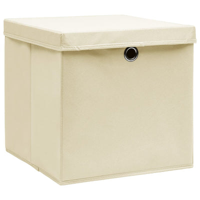 Boîtes de rangement Vidaxl avec couvercle 10 pcs 28x28x28 cm -colored