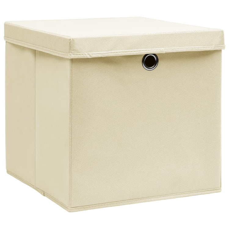 Boîtes de rangement Vidaxl avec couvercle 10 pcs 28x28x28 cm -colored